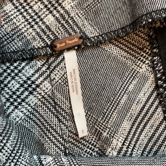 Free people grey plaid mini skirt with slit - Picture 3 of 5